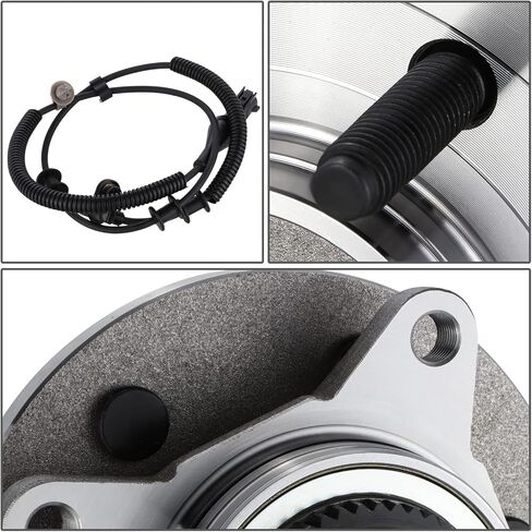 Auto Dynasty (6-Lug Hub) Factory Style Front Wheel Bearing Hub Assembly with ABS Sensor Cable and Plug Compatible with Ford F-150 Lobo Lincoln Mark LT 4WD 2004-2008, Bare Steel in Saudi Arabia