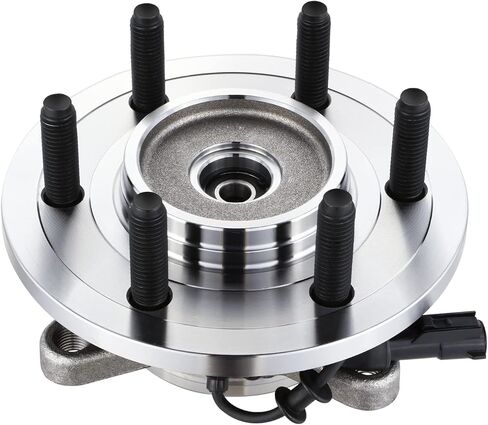 Auto Dynasty (6-Lug Hub) Factory Style Front Wheel Bearing Hub Assembly with ABS Sensor Cable and Plug Compatible with Ford F-150 Lobo Lincoln Mark LT 4WD 2004-2008, Bare Steel in Saudi Arabia