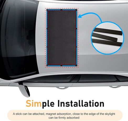 Car Sunroof Net, Breathable High-density Mesh Sunroof Cover, Portable Adsorption Car Roof Sunshade, Universal Sun-proof Exterior Accessories (Black) in Saudi Arabia