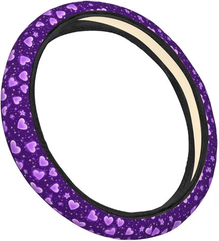 Purple Glitter Heart Steering Wheel Cover for Women Men, Non-Slip Steering Wheel Protector Car Wheel Covers, Universal 15 Inch Fit for Auto, Suvs, Truck in Kuwait