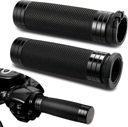 Amazicha 1'' Handlebar Grips, Cable Throttle Control Hand Grips Fit for Harley 1996-2017 Dyna (Except FXDLS), 1996-2007 Touring, 1996-Later XL, 2008-2013 XR, 2002-2017 VRSC in Kuwait