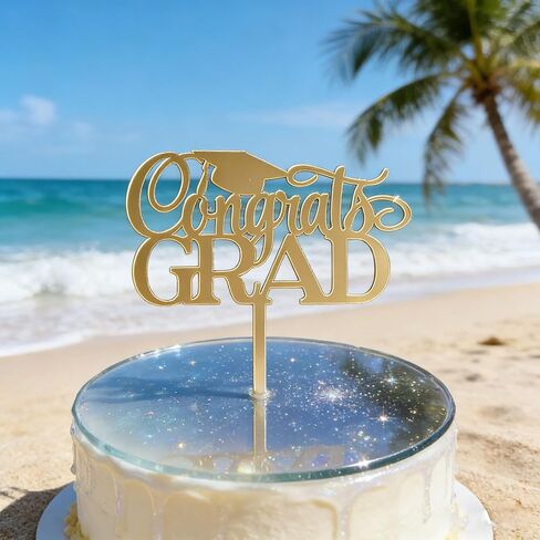 Acrylic Congrats Grad Cake Topper,Gold Grad Hat Cake Decortion,Class of 2026 Graduates Grad Decor for Graduation Themed Party Decoraton Supplies in Saudi Arabia