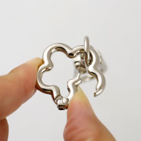 2Pcs Detachable Lobster Clasps with Flower Shape Spring Buckle Quick Release Keychain for Jewelry Crafts Making Backpack (Silver) in Saudi Arabia