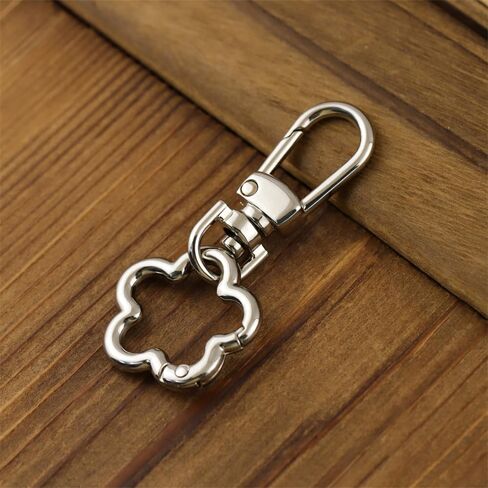 2Pcs Detachable Lobster Clasps with Flower Shape Spring Buckle Quick Release Keychain for Jewelry Crafts Making Backpack (Silver) in Saudi Arabia