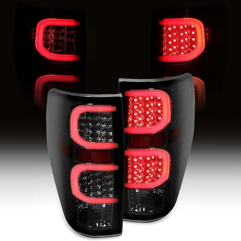 HECASA Pair LED Tail Lights Compatible with 2009-2014 Ford F150 LED Tube Bar Tail lamp Rear Brake Turn Signal Tail Lamp Smoke Lens Replacement for FO2818143 FO2819143 in Kuwait