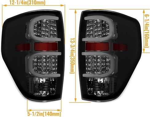 HECASA Pair LED Tail Lights Compatible with 2009-2014 Ford F150 LED Tube Bar Tail lamp Rear Brake Turn Signal Tail Lamp Smoke Lens Replacement for FO2818143 FO2819143 in Kuwait