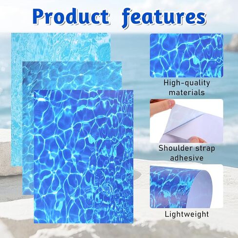 6 Pcs Ripple Water Sticker, Artificial Water Effect Sheet Self Adhesive Coated Paper Waters Ripples Sticker Pearlescent Ripple Stream Sheet for Sand Table Model Decor Lake River Scenery in Kuwait