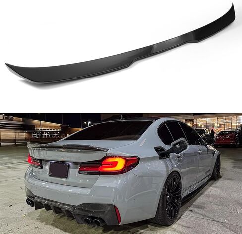 Rear Trunk Spoiler for 2017–2023 BMW G30 5 Series & F90 M5, High Kick PSM Style Duckbill Wing Lip, Fits 520i 530i 530e 540i 540d M550i M5 xDrive, Gloss Black in Saudi Arabia