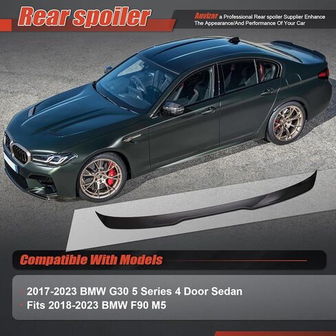 Rear Trunk Spoiler for 2017–2023 BMW G30 5 Series & F90 M5, High Kick PSM Style Duckbill Wing Lip, Fits 520i 530i 530e 540i 540d M550i M5 xDrive, Gloss Black in Saudi Arabia