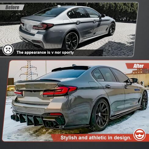 Rear Trunk Spoiler for 2017–2023 BMW G30 5 Series & F90 M5, High Kick PSM Style Duckbill Wing Lip, Fits 520i 530i 530e 540i 540d M550i M5 xDrive, Gloss Black in Saudi Arabia