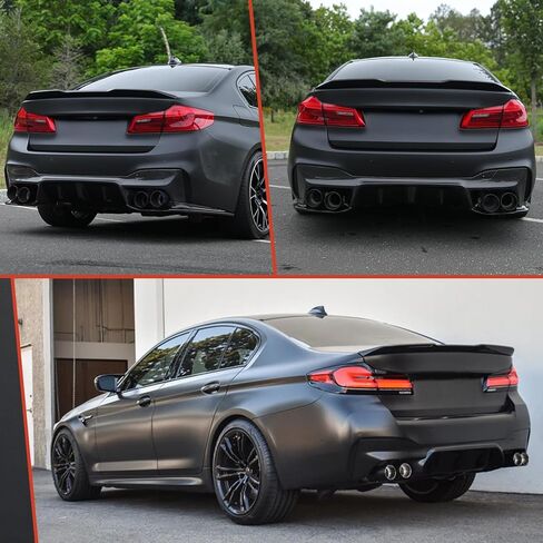 Rear Trunk Spoiler for 2017–2023 BMW G30 5 Series & F90 M5, High Kick PSM Style Duckbill Wing Lip, Fits 520i 530i 530e 540i 540d M550i M5 xDrive, Gloss Black in Saudi Arabia