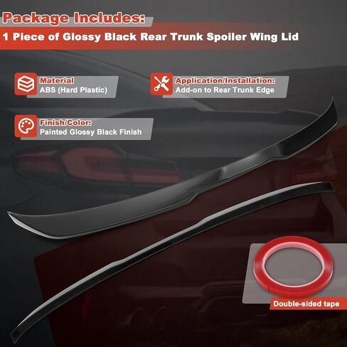 Rear Trunk Spoiler for 2017–2023 BMW G30 5 Series & F90 M5, High Kick PSM Style Duckbill Wing Lip, Fits 520i 530i 530e 540i 540d M550i M5 xDrive, Gloss Black in Saudi Arabia