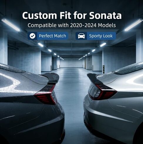 time secret Rear Spoiler Wing Fit for Hyundai Sonata 2020 2021 2022 2023 2024 SE/SEL/Sport/N Line/Limited/Sonata Hybrid, Gloss Black Rear Trunk Spoiler Wing LID in Saudi Arabia