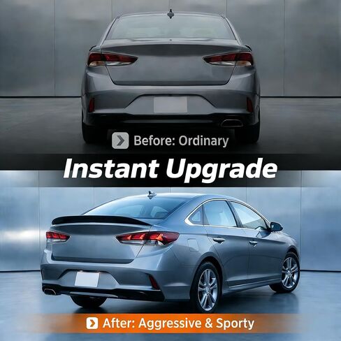 time secret Rear Spoiler Wing Fit for Hyundai Sonata 2020 2021 2022 2023 2024 SE/SEL/Sport/N Line/Limited/Sonata Hybrid, Gloss Black Rear Trunk Spoiler Wing LID in Saudi Arabia
