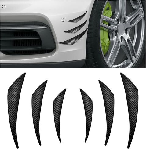 6 PCS Car Spoiler Canards Kit, Wind Blade Style Auto Front Bumper Lip Splitter Anti-Collision Diffuser, Soft PVC Fins Spoilers Exterior Accessories for Vehicle Body Decoration (Gloss Black) in Kuwait