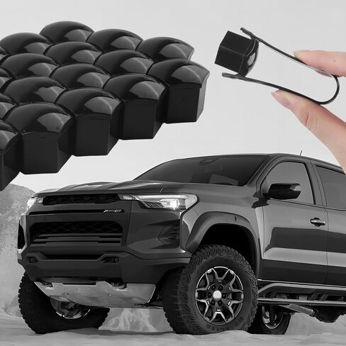 24 PCS Black Lug Nut Covers for Dodge RAM 1500, Hexagonal Nut Covers with Removal Tool, Wheel Bolt Caps, Anti-Rust Car Tire Nut Caps Bolt Cover, 19mm in Saudi Arabia