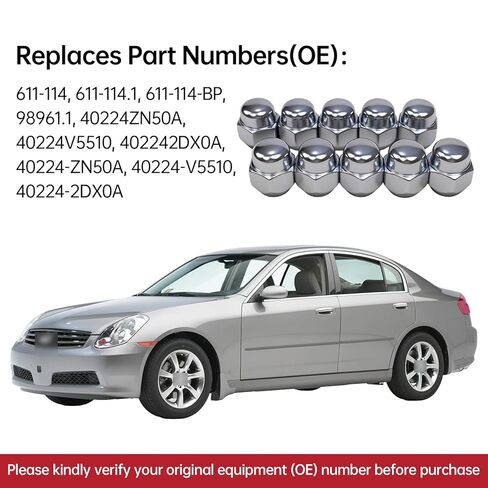 10Pack 611-114 Wheel Lug Nut M12*1.25 Compatible with Nissan Altima Xterra Frontier Maxima Murano Pathfinder Rogue Sentra, Infiniti M35 M45 G20 I30 Q45 Replace 40224ZN50A in Saudi Arabia