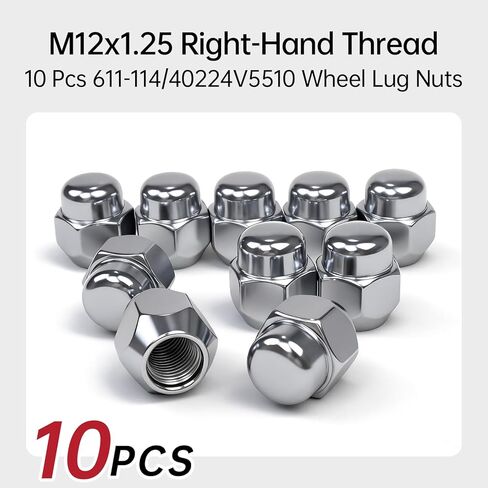 10Pack 611-114 Wheel Lug Nut M12*1.25 Compatible with Nissan Altima Xterra Frontier Maxima Murano Pathfinder Rogue Sentra, Infiniti M35 M45 G20 I30 Q45 Replace 40224ZN50A in Saudi Arabia