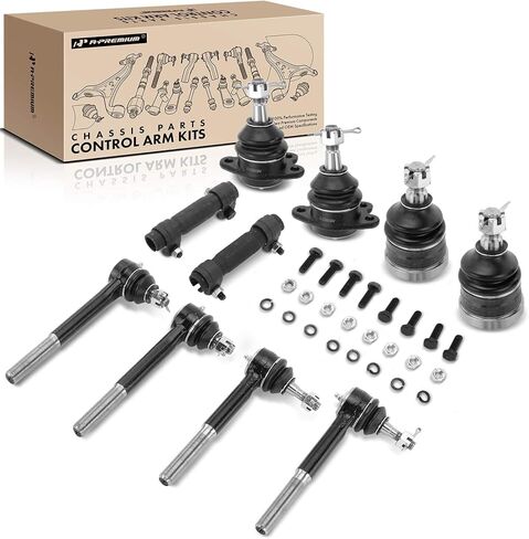 A-Premium 10Pcs Front Suspension Kit, Upper Lower Ball Joint, Inner Outer Tie Rod End & Sleeve, Compatible with Chevrolet & GMC -1988-2002- Tahoe Yukon Savana Express 1500/2500 C1500/C2500 (Suburban) in Kuwait