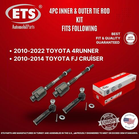 طقم نهاية قضيب ربط داخلي خارجي مكون من 4 قطع من ETS EV801007، ES80895 يناسب 2010-2022 Toyota 4Runner / 2010-2014 Toyota FJ Cruiser in Kuwait
