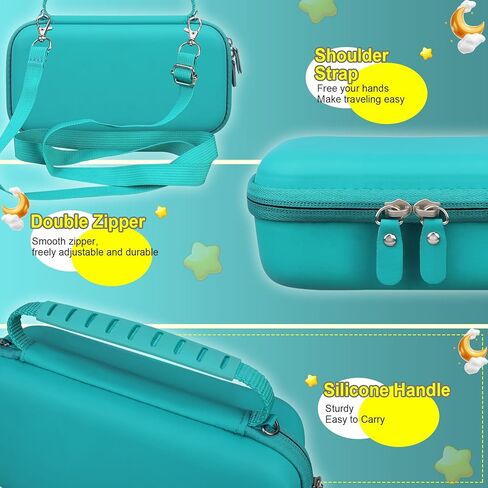 حافلة لحالة الحمل لطابعة تسمية Phomemo A30 ، حامل تخزين Mini A30 Bluetooth Label ، صندوق طابعة ملصقات السفر A30 مع حزام الكتف يناسب ورق الملصقات الحرارية والشاحن والكابلات ، الأخضر in Kuwait