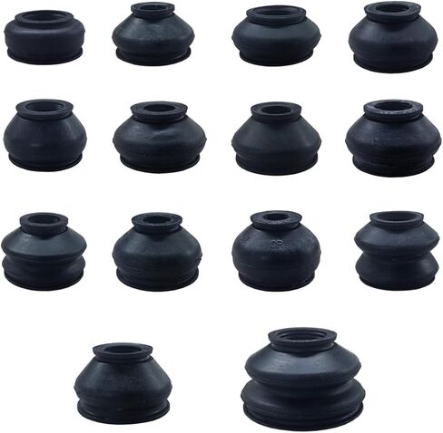 Craedli 14PCS Universal Ball Joint Boot Replacement, Rubber Tie Rod End Boots Dust Protection Cover Kit, Auto Suspension Steering System Parts Accessories for Cars Trucks SUVs (Black) in Kuwait