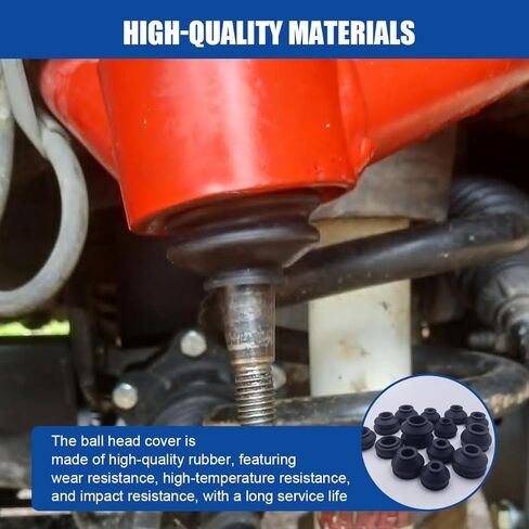 Craedli 14PCS Universal Ball Joint Boot Replacement, Rubber Tie Rod End Boots Dust Protection Cover Kit, Auto Suspension Steering System Parts Accessories for Cars Trucks SUVs (Black) in Kuwait