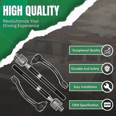 4PC Front Outer & Inner Tie Rod Sway Bar End Link Compatible with Fit for Kia Forte Forte5 Forte Koup 2014 2015 2016 2017 2018#OE ES801064 ES801065 EV801061 in Kuwait