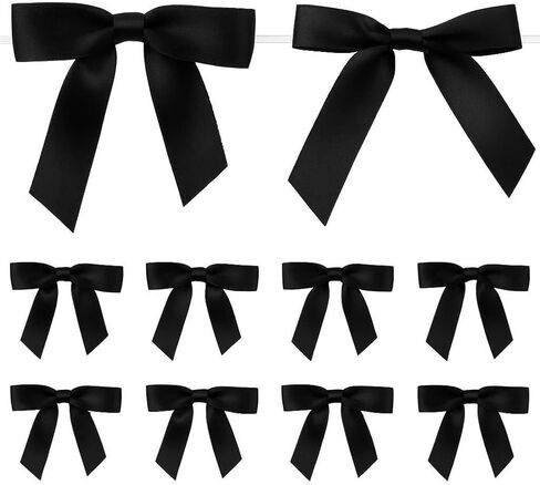 Satin Ribbon Bows 50 Pcs Twist Tie Bows for Gift Wrapping Cake Treat Bags Craft DIY Gift Wedding Baby Shower Birthday Party (Baby Blue) in Saudi Arabia