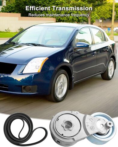 Serpentine Belt Tensioner Kit Fit for Nissan Sentra 2.0L L4 DOHC 2007-2012, Belt Tensioner Replace 39162 11955JD20A 305396 89396, Serpentine Belt Replace 90K-39162A K060478 6PK1215 in Kuwait