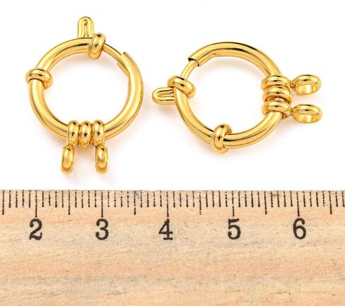 10Pcs Stainless Steel Spring Ring Clasps Jewelry Making Findings Real 24K Gold Plated for Necklaces Bracelets DIY Jewelry Making,18x4.5mm in Kuwait