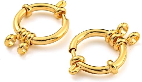 10Pcs Stainless Steel Spring Ring Clasps Jewelry Making Findings Real 24K Gold Plated for Necklaces Bracelets DIY Jewelry Making,18x4.5mm in Kuwait