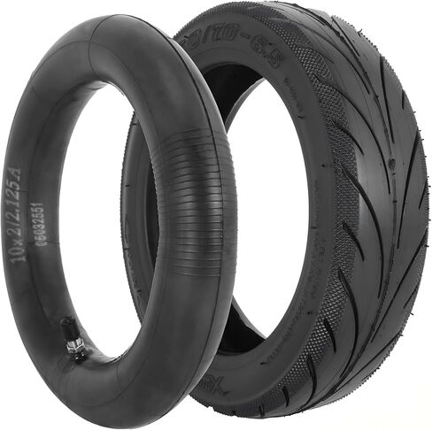 60/70-6.5 Inner Tube and Outer Tire Set Replacement for Electric Scooter, Hoverboard, Self-balancing Bike, 10x2.50-6.5 Scooter Tire Lightweight Wear Resistant Black Scooter Parts Accessories in Saudi Arabia