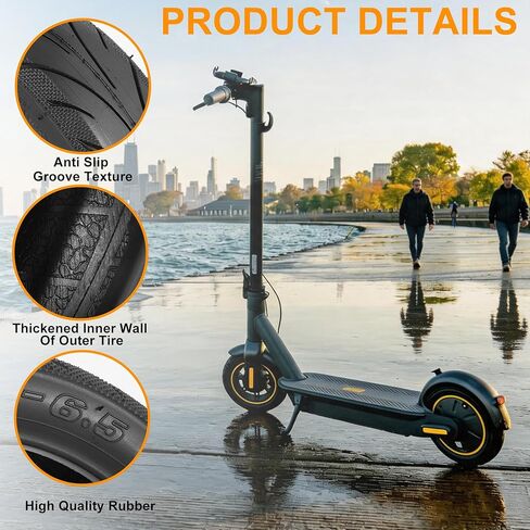 60/70-6.5 Inner Tube and Outer Tire Set Replacement for Electric Scooter, Hoverboard, Self-balancing Bike, 10x2.50-6.5 Scooter Tire Lightweight Wear Resistant Black Scooter Parts Accessories in Saudi Arabia
