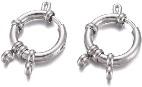 10Pcs Stainless Steel Spring Ring Clasps Jewelry Making Findings Real 24K Gold Plated for Necklaces Bracelets DIY Jewelry Making,18x4.5mm in Kuwait