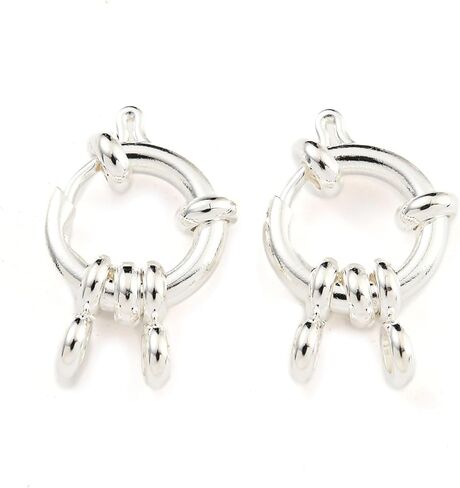 10Pcs Stainless Steel Spring Ring Clasps Jewelry Making Findings Real 24K Gold Plated for Necklaces Bracelets DIY Jewelry Making,18x4.5mm in Kuwait
