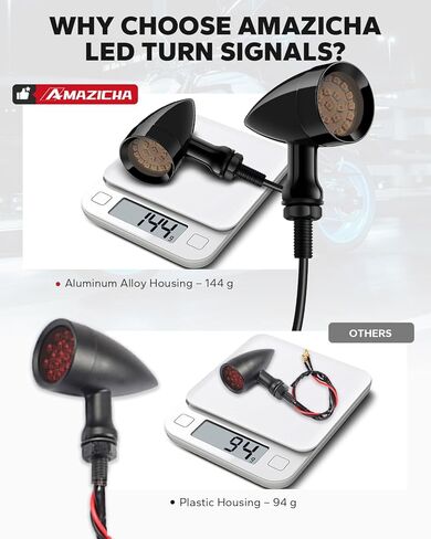 Amazicha Motorcycle Turn Signals Led 24 LEDs, SMD Mini Size Blinkers with 8mm/10mm Mounting Holes Fit for Harley Dyna Yamaha Honda Kawasaki Suzuki in Kuwait