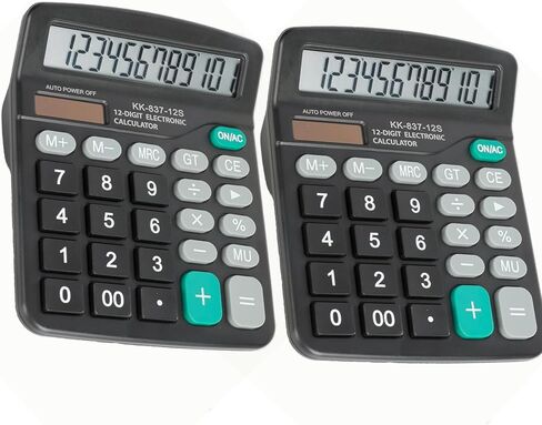 5 Pack Calculator Bulk, 12 Digits Calculators Desktop with Large LCD Display and Sensitive Butto, Solar and Battery Dual Power, Desk Calculator for Office, School, Home in Kuwait