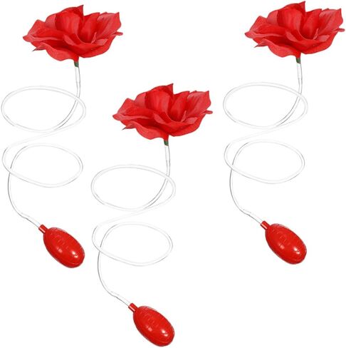Abaodam 3pcs Realistic Red Rose Water Squirting Brooch Lightweight Party Prank Accessory for Halloween Christmas Gatherings Portable Novelty Spray Flower in Kuwait