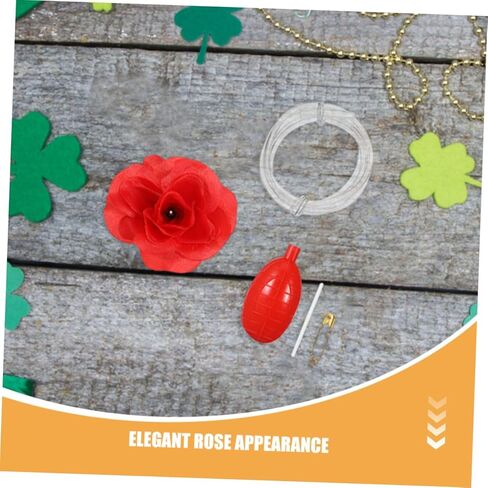 Abaodam 3pcs Realistic Red Rose Water Squirting Brooch Lightweight Party Prank Accessory for Halloween Christmas Gatherings Portable Novelty Spray Flower in Kuwait