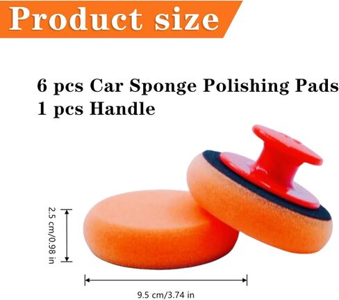 6 Pcs Car Sponge Polishing Pads Professional Wax Applicator Pads with Handle for Car Polishing in Saudi Arabia