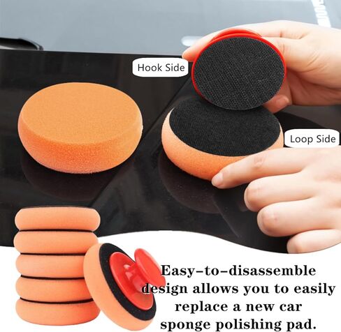 6 Pcs Car Sponge Polishing Pads Professional Wax Applicator Pads with Handle for Car Polishing in Saudi Arabia