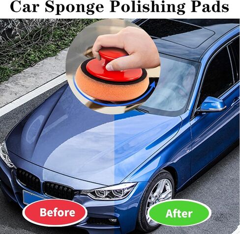 6 Pcs Car Sponge Polishing Pads Professional Wax Applicator Pads with Handle for Car Polishing in Saudi Arabia