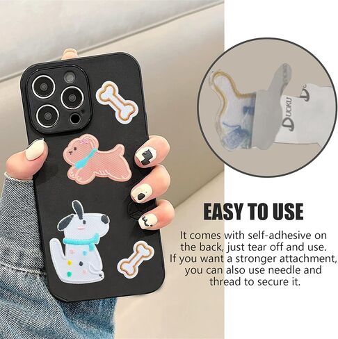 15Pcs Small Cute Dog Patches, Embroidered Appliques Patches Self-Adhesive Glue or Sew-On for Clothes, Jackets, Jeans, Backpacks, Hats, Personalized Decorative Patch (Cute Dog, 15PCS) in Saudi Arabia