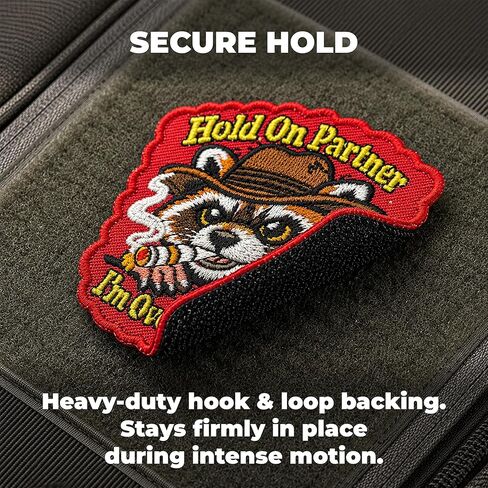 Hold On Partner I'm Overstimulated Patch Raccoon - Funny Morale Patch - Hook and Loop Patches for Backpacks, Gift, DIY Applique Accessories, Trucker Hats, Clothes Size 3 Inches in Saudi Arabia