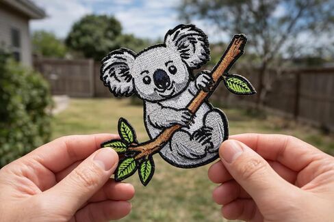 Koala Iron On Patch – Wildlife Animal Applique for Jackets, Bags, Hats, Jeans and Crafts in Kuwait