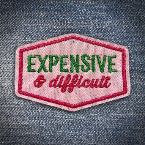 Expensive and Difficult Patch Funny Girl Trucker Hat Patch Iron On Embroidery Patch for Caps, Bags, Backpacks, Hat, Jackets, Uniform DIY Gifts for Her Him 3 Inches in Kuwait
