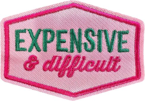 Expensive and Difficult Patch Funny Girl Trucker Hat Patch Iron On Embroidery Patch for Caps, Bags, Backpacks, Hat, Jackets, Uniform DIY Gifts for Her Him 3 Inches in Kuwait