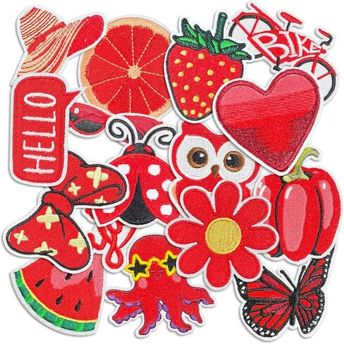 Kawaii Cartoon Iron On Patches, Cute Embroidered Applique Patch, DIY Decorative Heat Press Patches for Backpacks Hats Clothing Jeans Jackets Bags (Cute04 20 Pcs) in Saudi Arabia