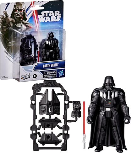STAR WARS ActionVerse Darth Vader 4.5-Inch Action Figure & Accessories, Reusable Accessory Storage Rack, Toys for Boys & Girls Ages 4+ in Kuwait
